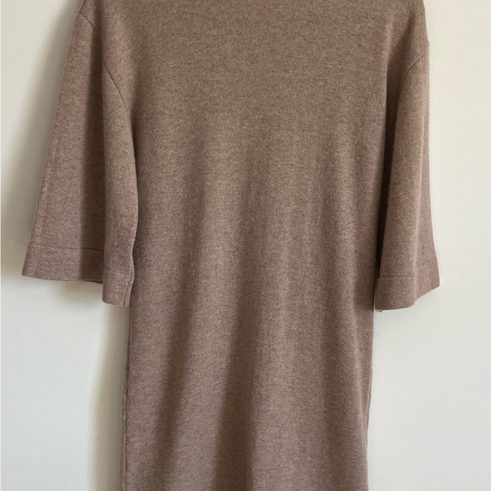 Cullen Beige Cashmere Midi Sweater Dress Bell sleeves women’s size Medium GUC. - Picture 4 of 11